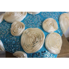 Eternity - Aqua Blue Art Silk Throw Pillow Cover