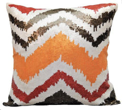 Fiery Mountain - Orange Art Silk Decorative Euro Sham