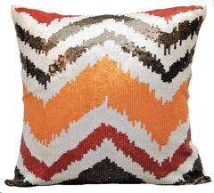 Fiery Mountain - Orange Art Silk Decorative Euro Sham
