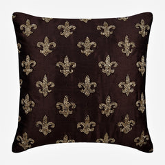 Fleur De Lis Beaded Throw Pillow Cover