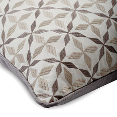 Florastic Lattice - Gray Jacquard Silk Throw Pillow Cover