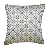 Florastic Lattice - Gray Jacquard Silk Decorative Euro Sham