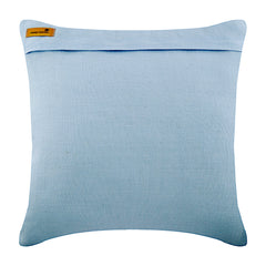 Flower Bud - Light Blue Cotton Linen Decorative Euro Sham