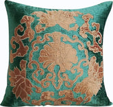 Flutter Bye - Peacock Green Velvet Decorative Euro Sham