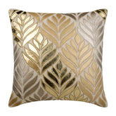 Foil Maple - Gold Faux Leather Decorative Euro Sham