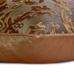 Folding Flames - Olive Green Velvet Throw Pillow Cover