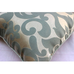 Forever Damask - Blue Jacquard Weave Throw Pillow Cover