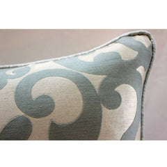 Forever Damask - Blue Jacquard Weave Throw Pillow Cover