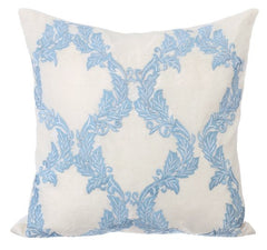 French Riviera Blue Silk Throw Pillow Cover