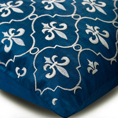 French Vanilla - Royal Blue Art Silk Decorative Euro Sham