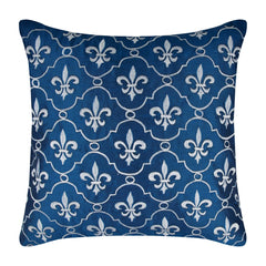 French Vanilla - Royal Blue Art Silk Decorative Euro Sham