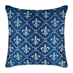French Vanilla - Royal Blue Art Silk Decorative Euro Sham