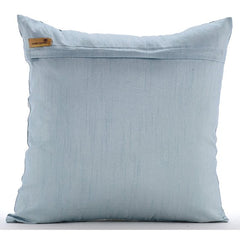 French Wedding - Light Blue Art Silk Throw Pillow Cover