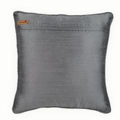 Frosted Damask - Gray Jacquard Silk Throw Pillow Cover
