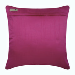 Fuchsia N Silver - Fuchsia Pink Art Silk Throw Pillow Cover