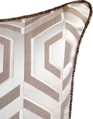 Future Trellis - Gray Jacquard Art Silk Throw Pillow Cover