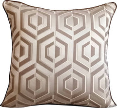 Future Trellis - Gray Jacquard Art Silk Decorative Euro Sham