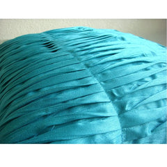 Gentle Waves - Turquoise Blue Art Silk Throw Pillow Cover