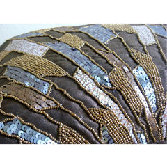 Glamorous Spalsh - Chcolate Brown Art Silk Throw Pillow Cover