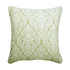 Glow Ivory Damask - Ivory Jacquard Silk Decorative Euro Sham