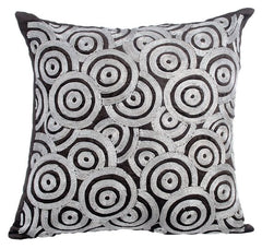 Go Silver Rings - Charcoal Gray Velvet Decorative Euro Sham