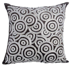 Go Silver Rings - Charcoal Gray Velvet Decorative Euro Sham