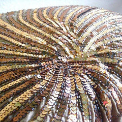 Gold Bloom - Brown & Gold Art Silk Decorative Euro Sham