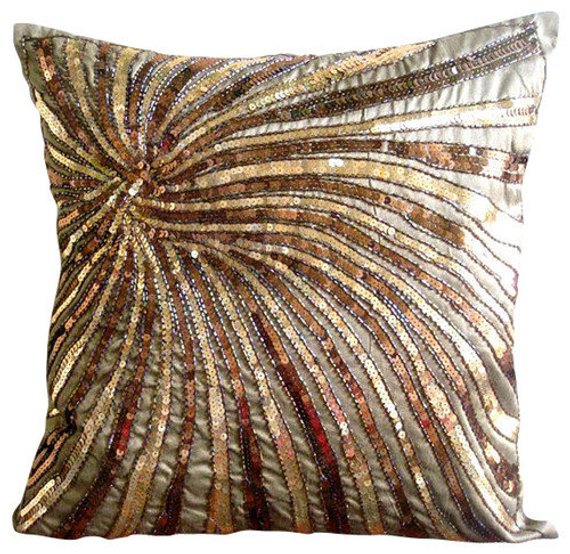 Gold Bloom Pillow Cover