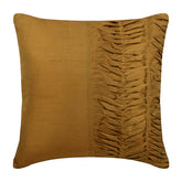 Gold Brown Pleats Silk Decorative Euro Sham