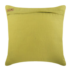 Gold Carnival - Green Cotton Linen Throw Pillow Cover