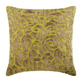 Gold Carnival - Green Cotton Linen Decorative Euro Sham
