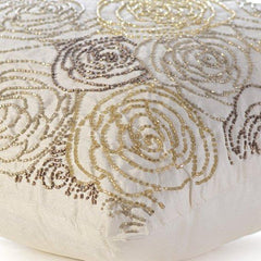 Gold Dust Rose Silk Decorative Euro Sham
