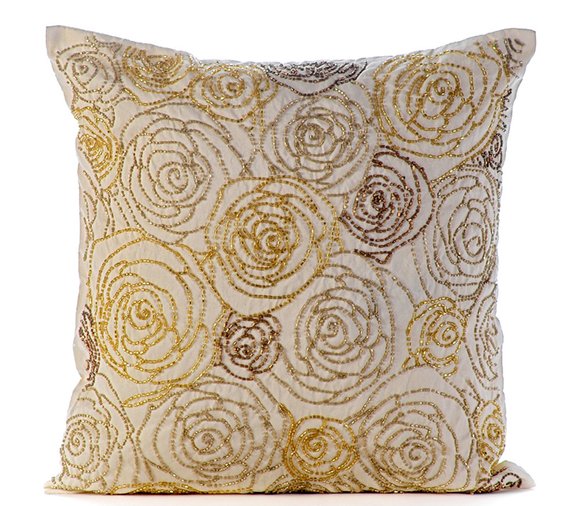 Gold Dust Rose Pillow Cover