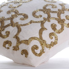 Gold Encrusted - Gold Cotton Linen Decorative Euro Sham