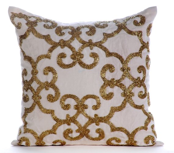 Gold Encrusted Pillow Cover