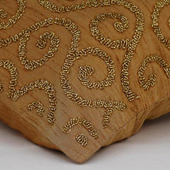 Gold Fest Beaded Decorative Euro Sham