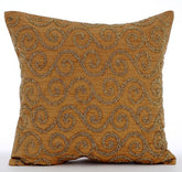 Gold Fest Silk Throw Pillow Cover