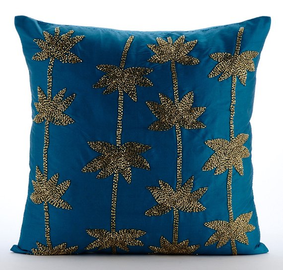 Gold Lotus Dreams Pillow Cover