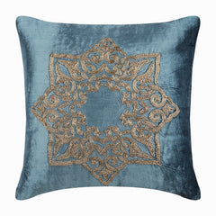 Gold Plated - Silver Velvet Decorative Euro Sham