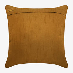 Gold Round Leaves - Gold Silk Throw Pillow Cover