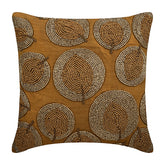 Gold Round Leaves Pillow Cover