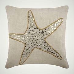 Gold Leather Applique Embroidery Pillows