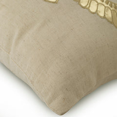 Gold Sea Horse - Natural Beige Cotton Linen Decorative Euro Sham