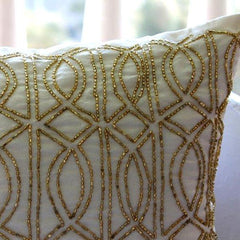 Gold Taj - Ivory Art Silk Decorative Euro Sham