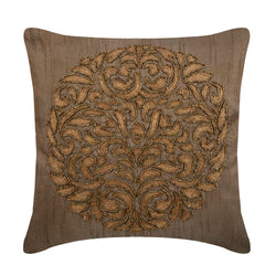 Turkish Dream - Gray Art Silk Throw Pillow Cover