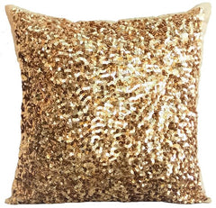 Golden Sparkle Sequins Throw Pillow Cover