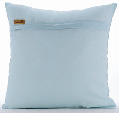 Goldilocks - Light Blue Cotton Linen Throw Pillow Cover