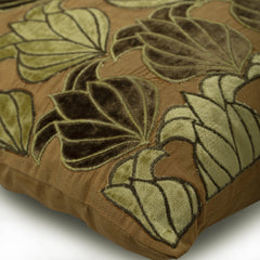 Green Lotus Applique Decorative Euro Sham