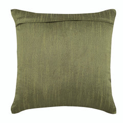 Green Peacock Feather - Green Art Silk Throw Pillow Cover