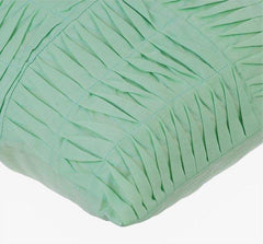 Green Pintuck Blocks - Pastel Green Cotton Linen Decorative Euro Sham
